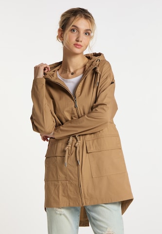 Parka mi-saison DreiMaster Vintage en beige : devant