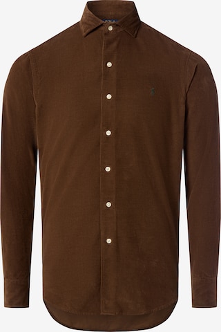 Chemise Polo Ralph Lauren en marron : devant