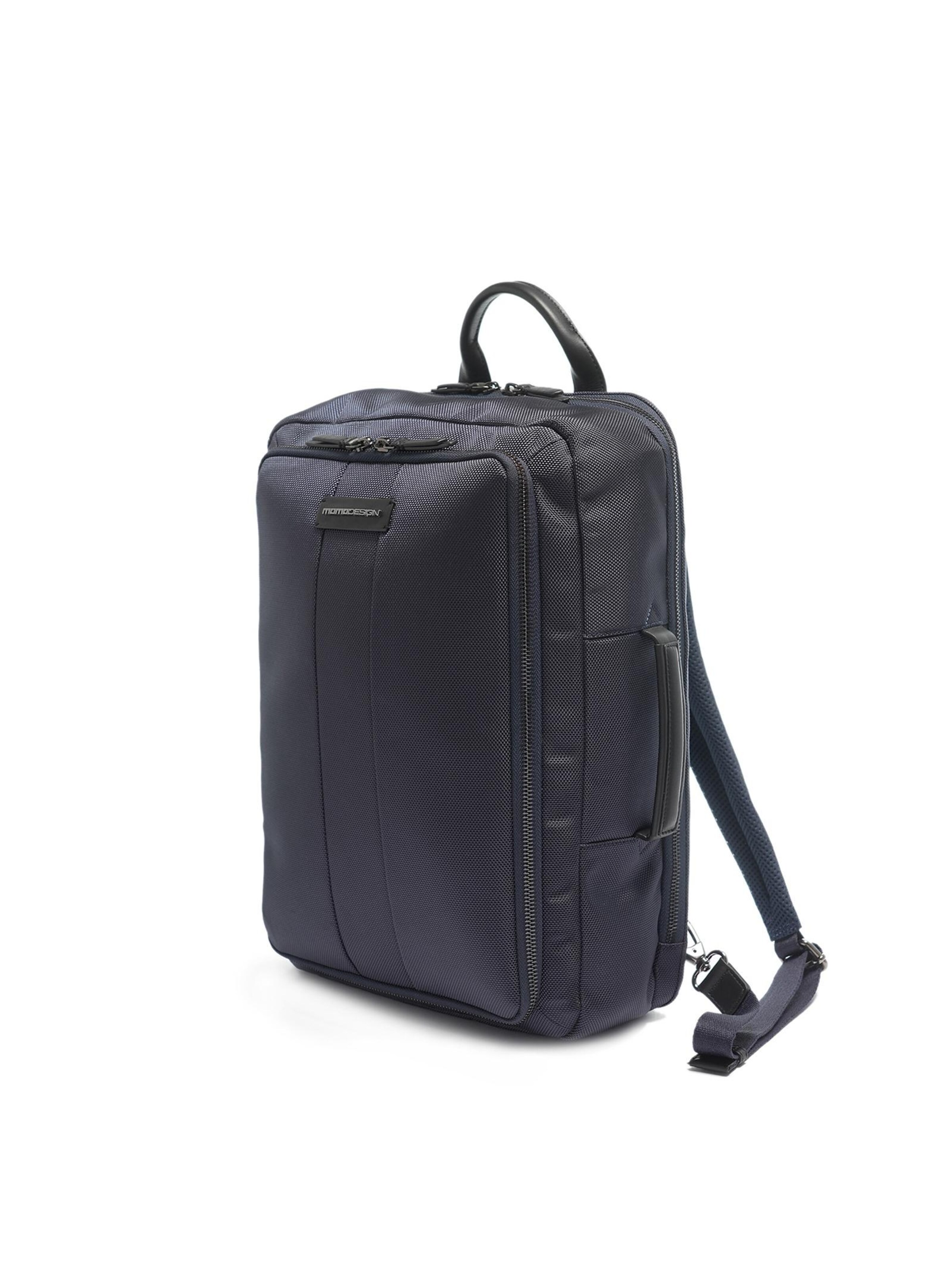 Zaino 'Zaino Uomo Momo Design Ecopelle con Zip e Manico Nylon 28x45x20cm' di Momo Design in blu