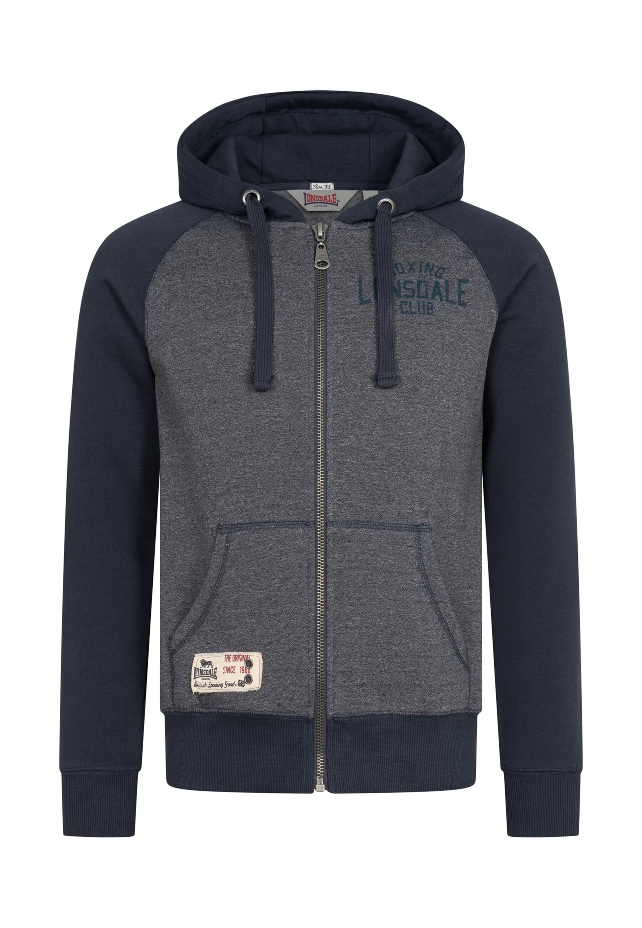 LONSDALE Bluza rozpinana 'Slough' w kolorze niebieski: przód