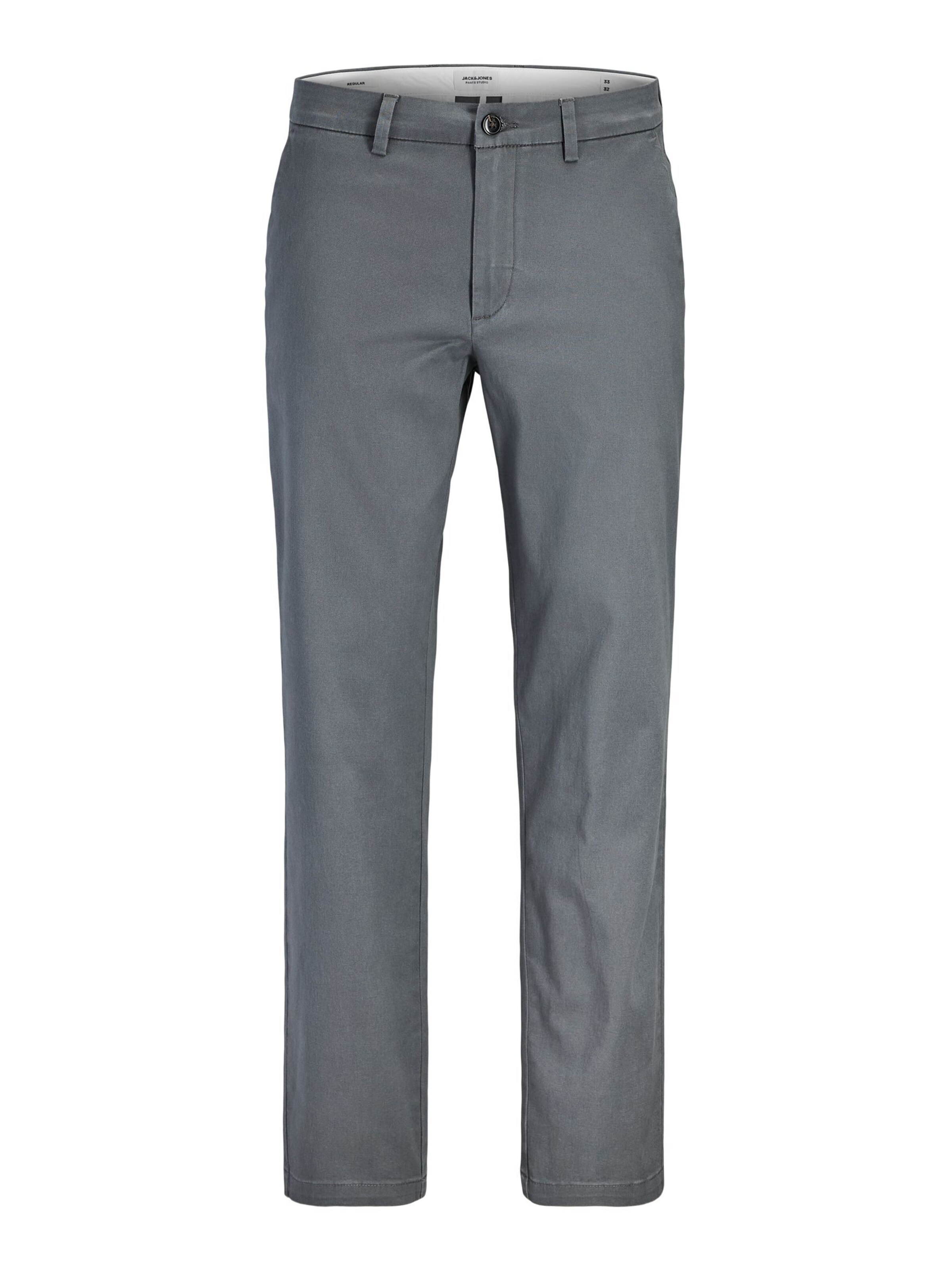 JACK & JONES Chino trousers in Grey: front