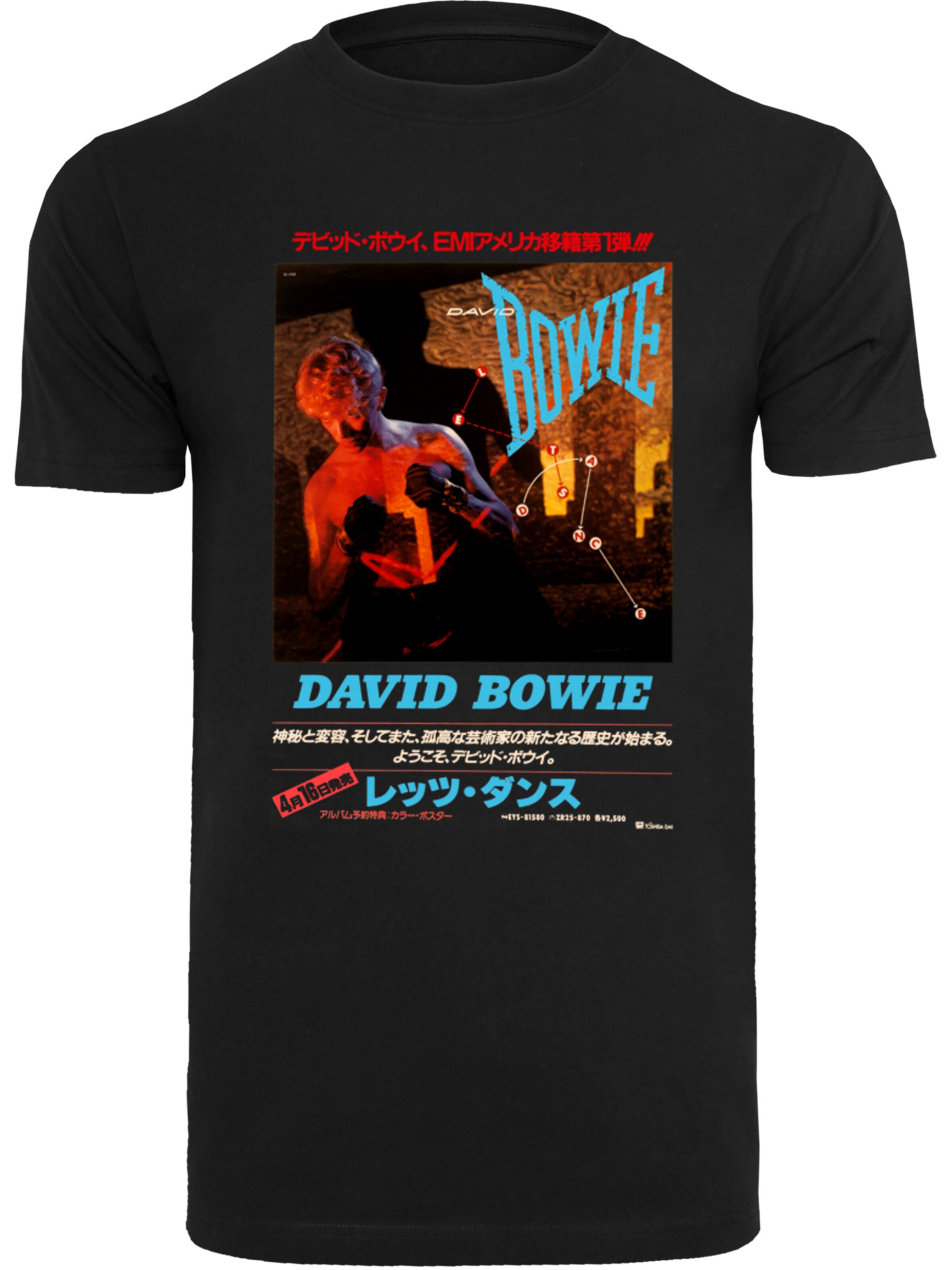 T-Shirt 'David Bowie Asian Poster' F4NT4STIC en noir : devant
