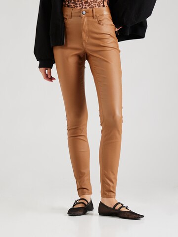 VILA Slim fit Trousers 'VISarah' in Brown: front
