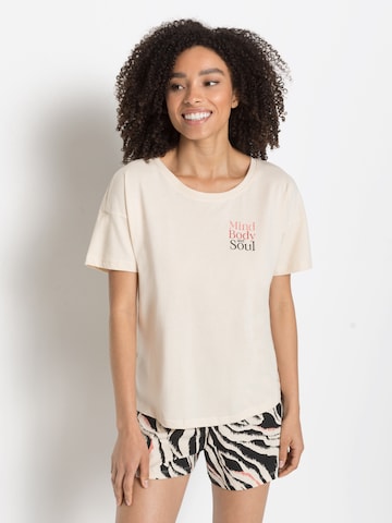 s.Oliver Slaapshirt in Beige: voorkant