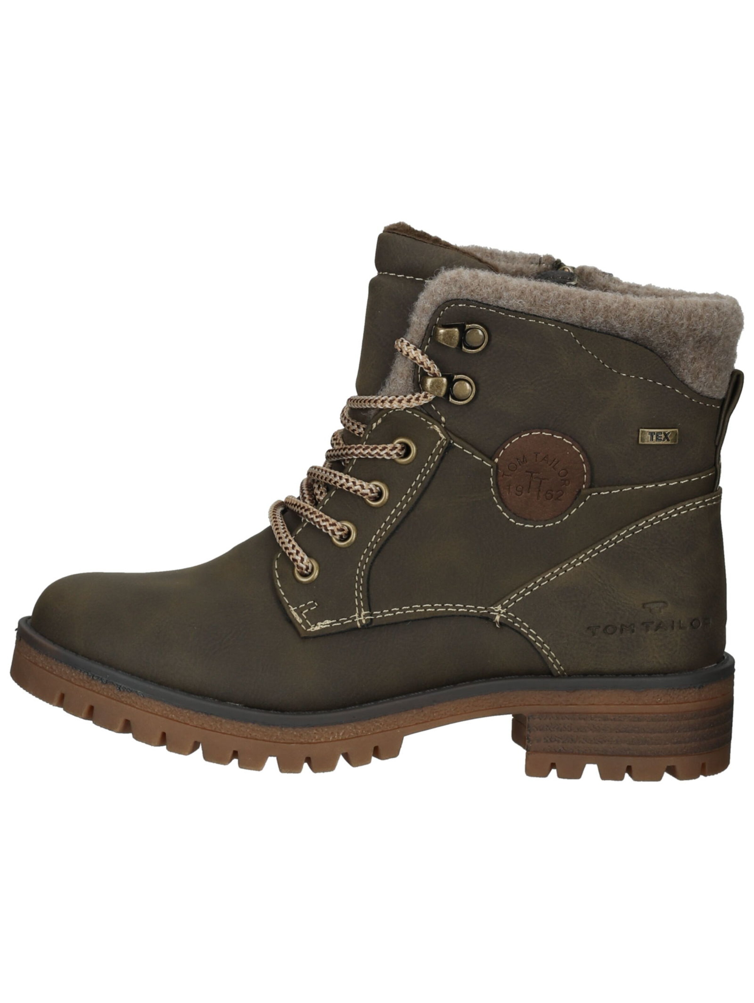 TOM TAILOR Schnürstiefelette in Braun