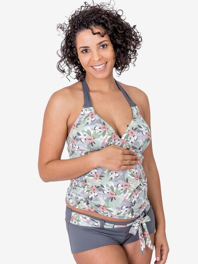 Costum de baie Tankini 'Tukini Set Neckholder' petit amour pe gri / verde, Vizualizare model