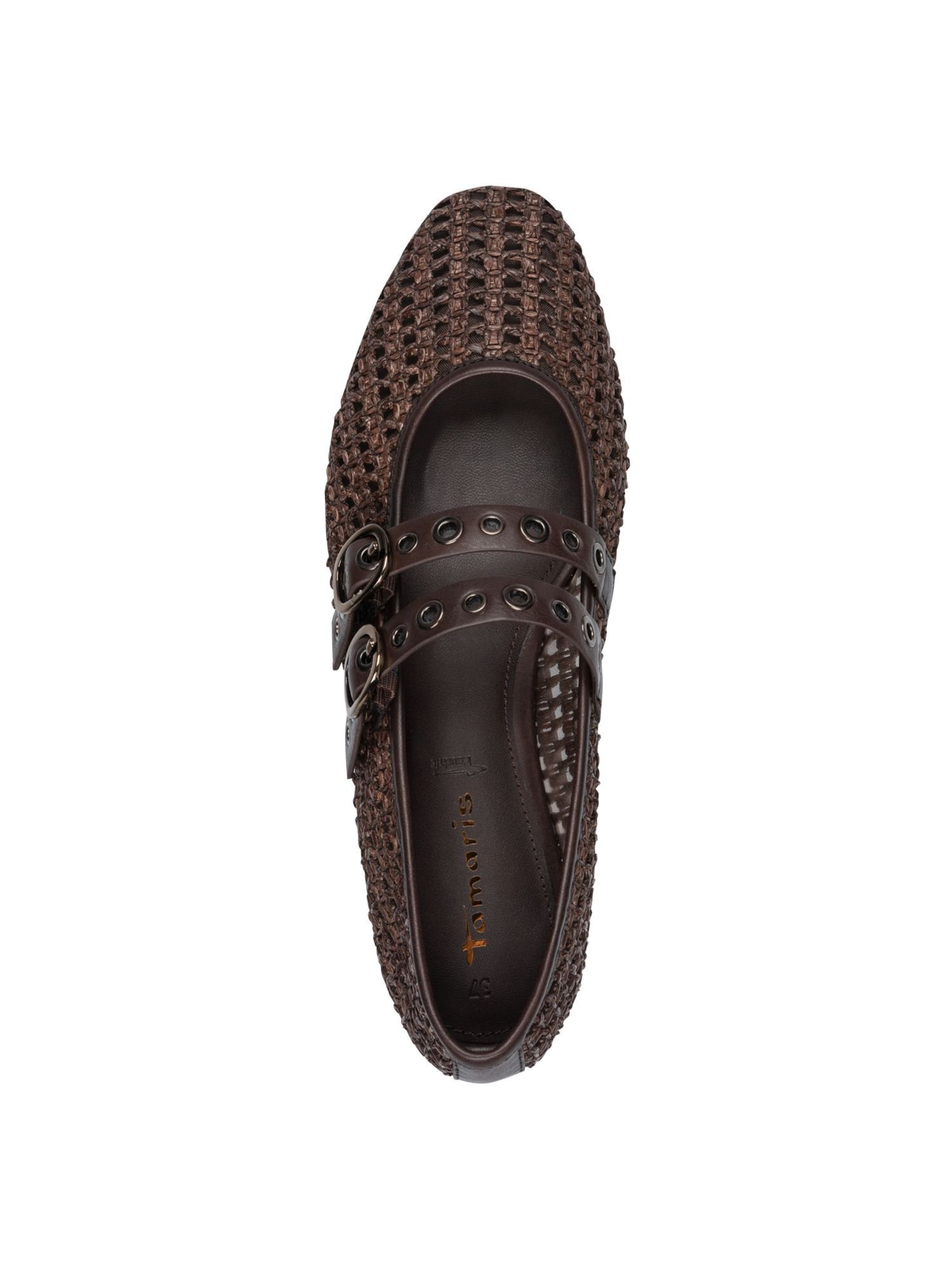 Tamaris Ballerina met riempjes in Bruin