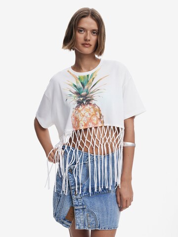 Desigual Majica | bela barva: sprednja stran
