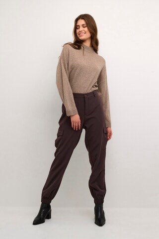 Kaffe Tapered Cargo Pants 'Emma' in Brown