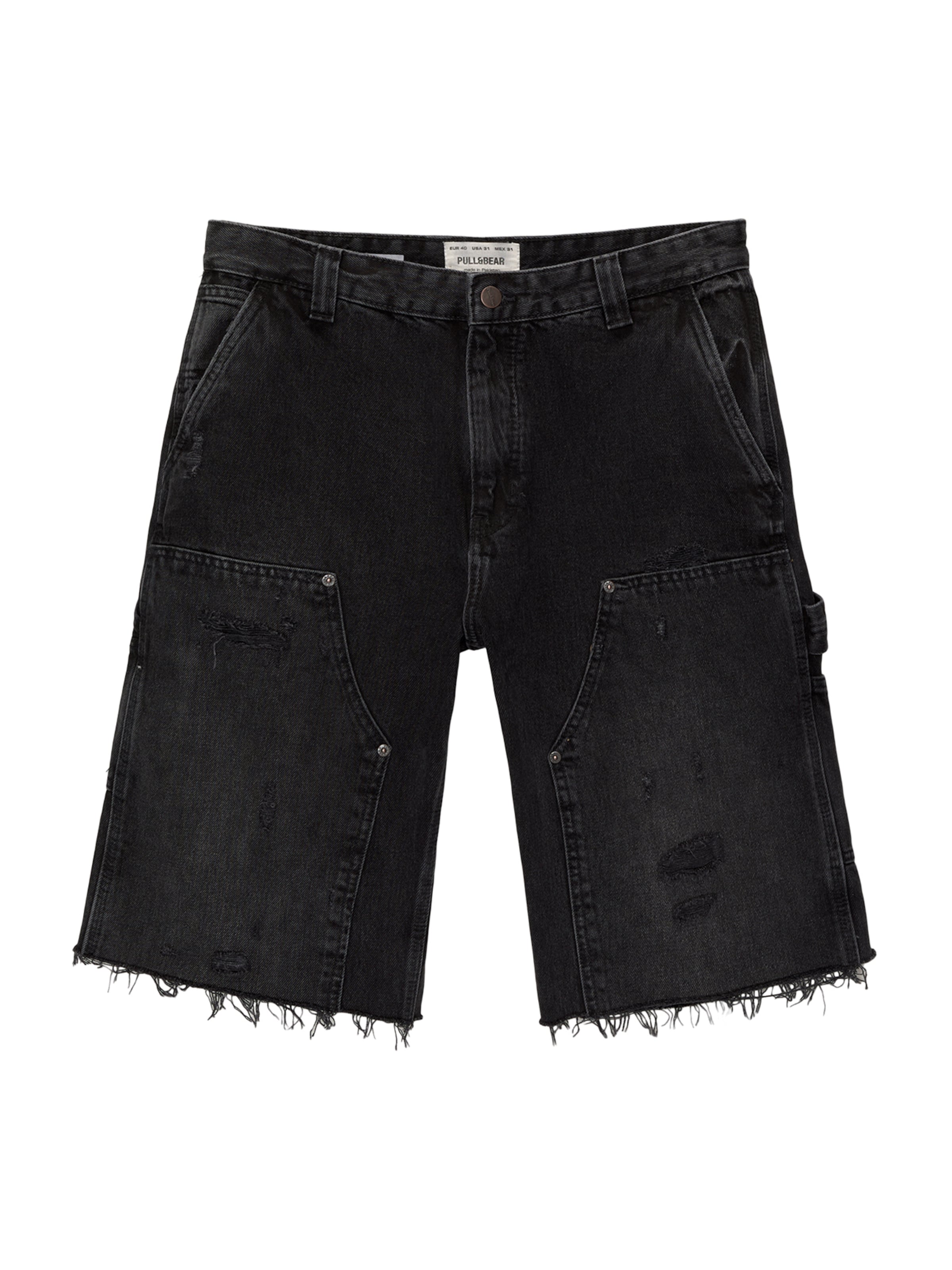 Pull&Bear Широка кройка Дънки в черно: отпред