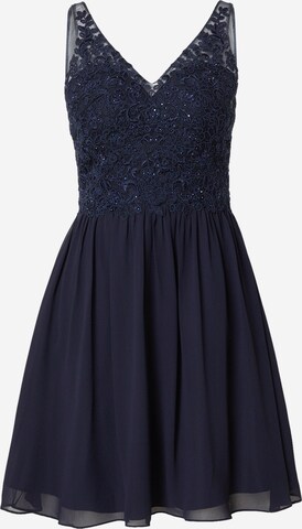 Robe de cocktail Laona en bleu : devant