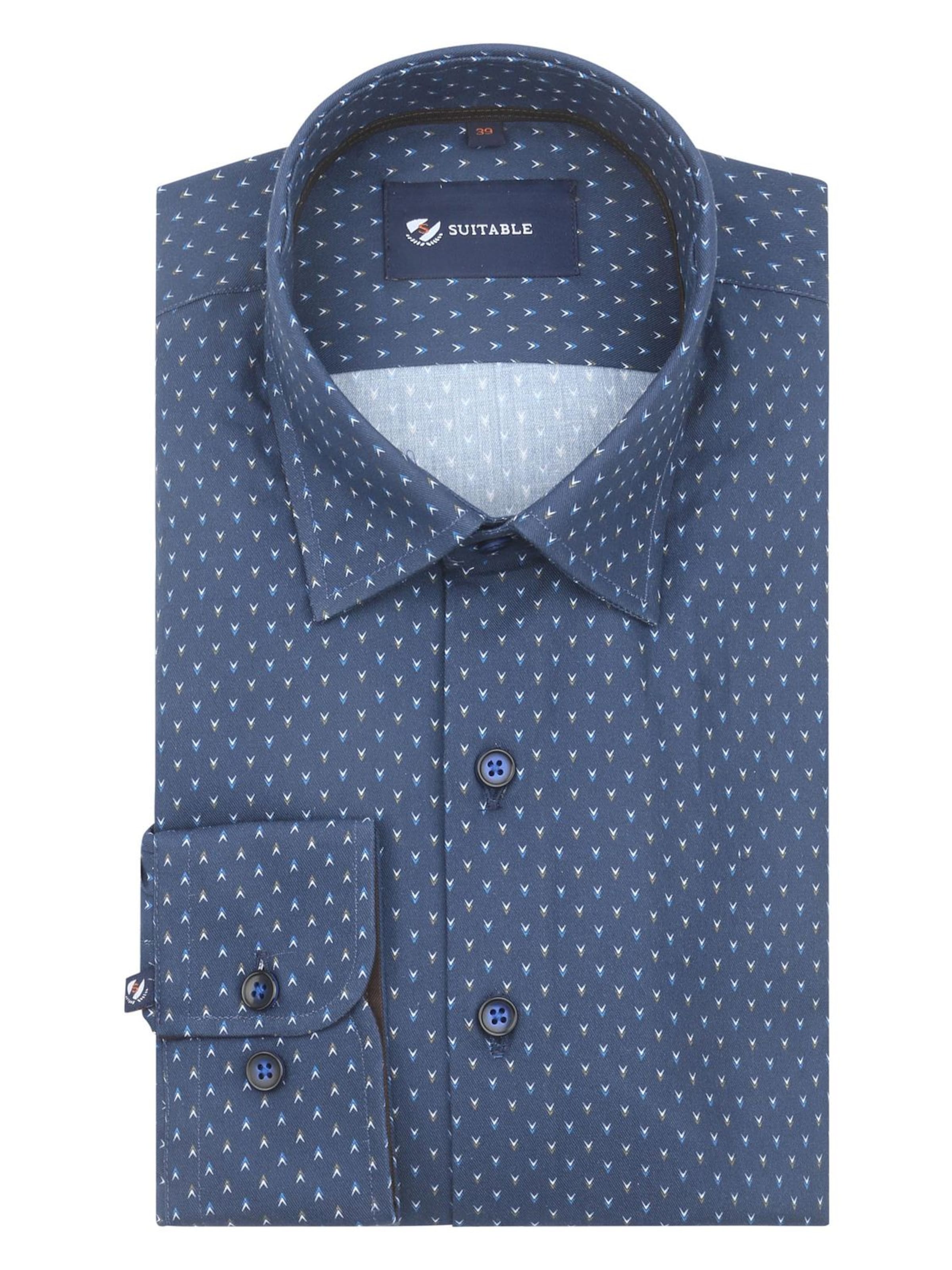 Suitable Slim fit Overhemd in Blauw: voorkant