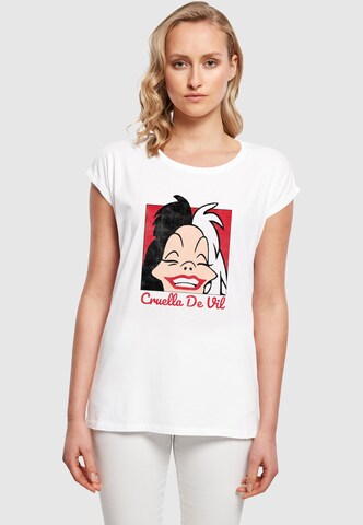 ABSOLUTE CULT T-Shirt '101 Dalmations - Cruella De Vil Head' in Weiß: Vorderseite