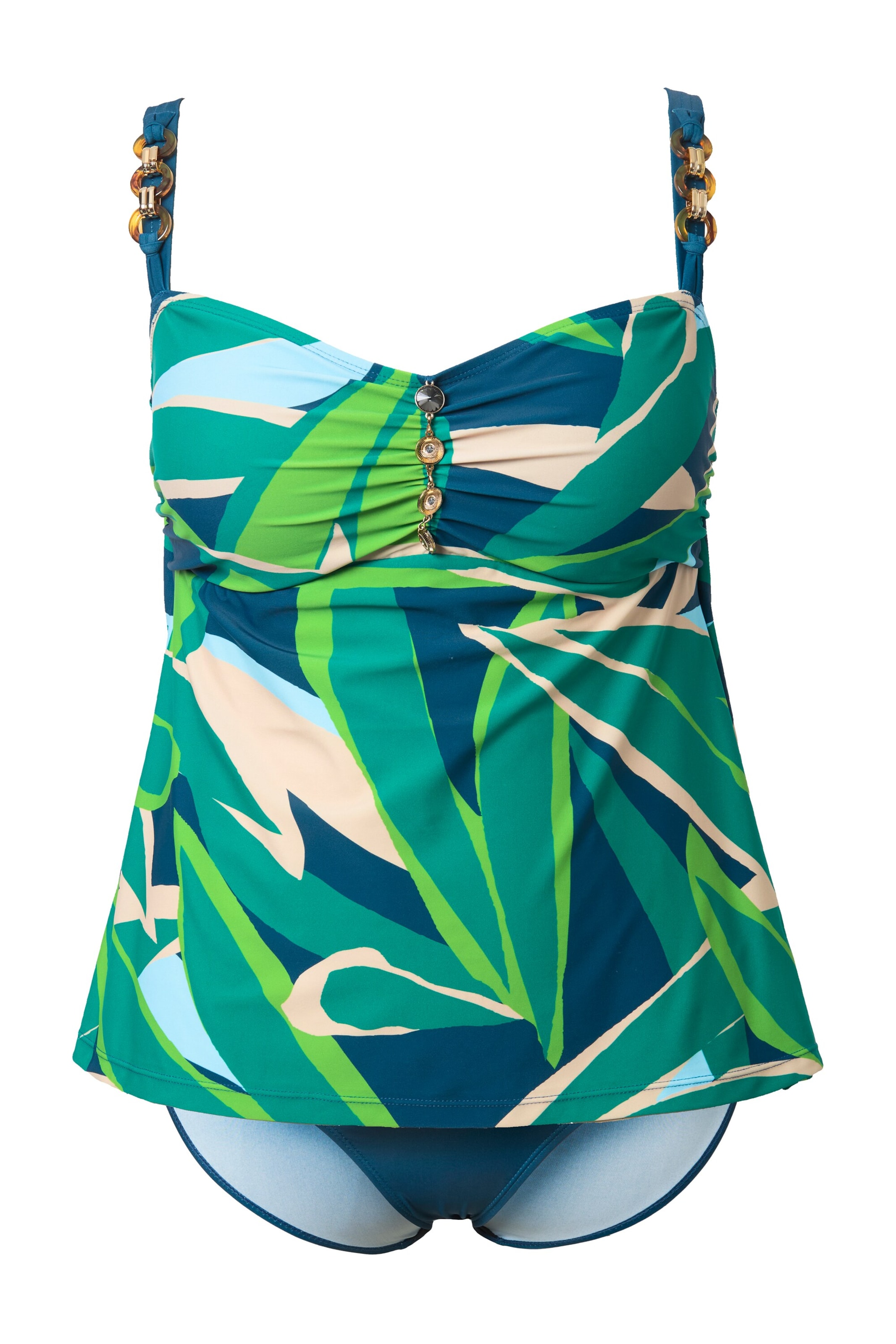 Ulla Popken Badeanzugkleid in Grün: Vorderseite