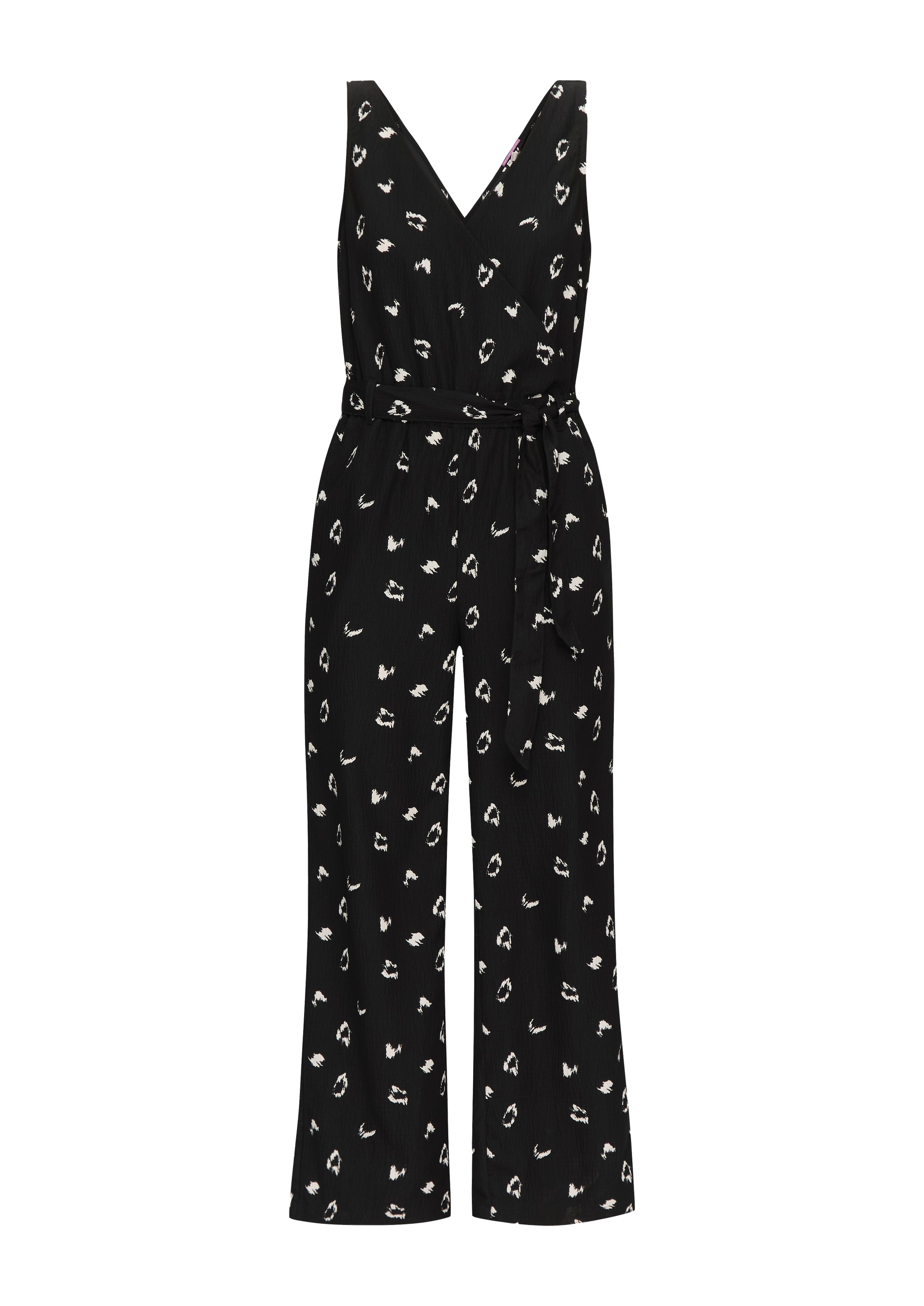 QS Jumpsuit in Zwart: voorkant