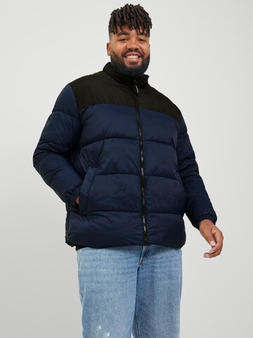 Jack & Jones Plus Winterjas 'Toby' in Blauw: voorkant