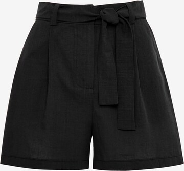 Pantaloni con pieghe 'Lauren' di Threadbare in nero: frontale
