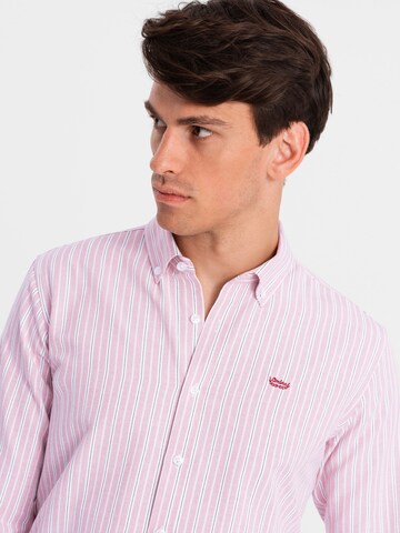 Ombre Regular fit Button Up Shirt 'OM-SHOS-0170' in Pink