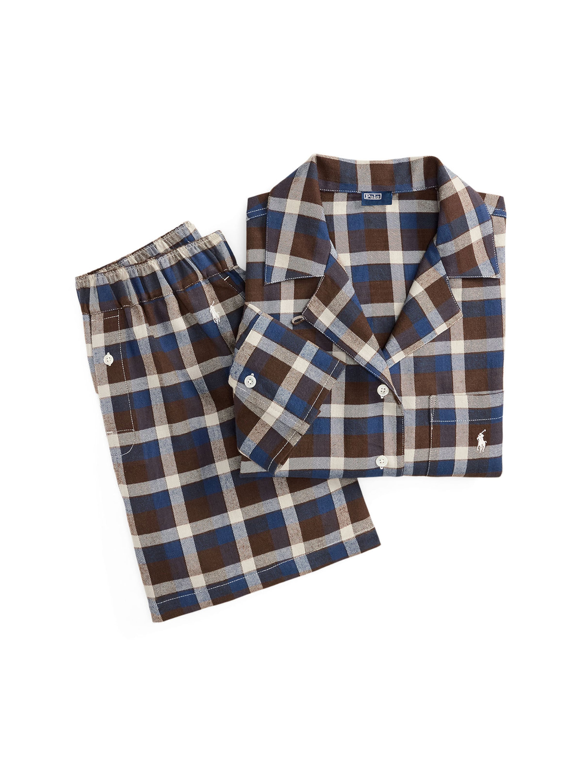 Polo Ralph Lauren Pyjama ' Madison Cozy Flannel ' in Blauw