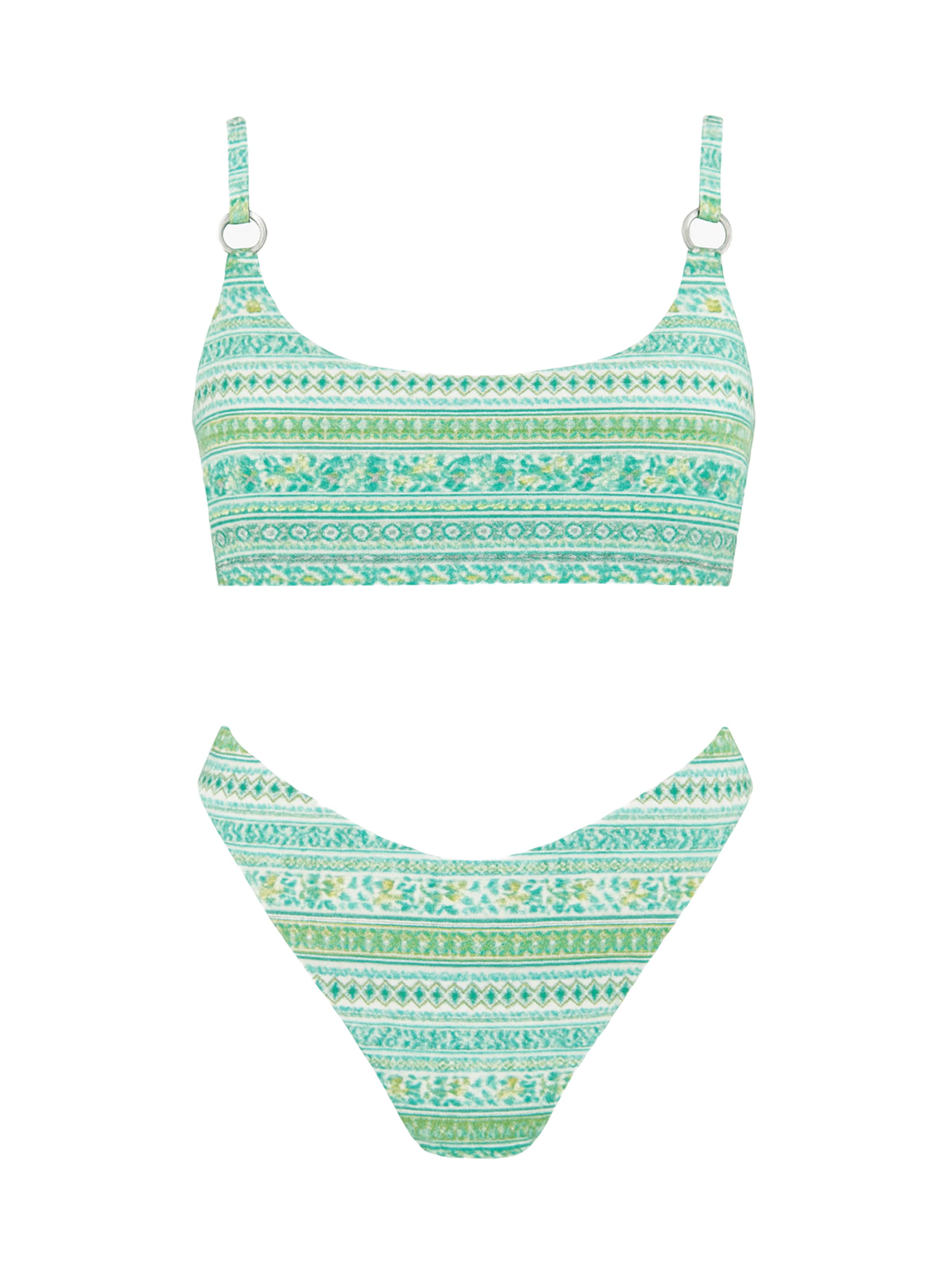 C&City Bikini in azur / hellblau / pastellgelb / hellgrün, Produktansicht