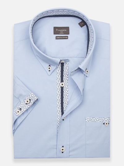 7Camicie Chemise business 'Iconic Poplin Stretch Man Shirt Short Sleeve Light Blue' en bleu clair, Vue avec produit