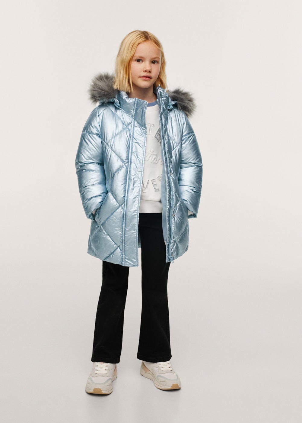 MANGO KIDS Winter Jacket 'Marine' in Blue