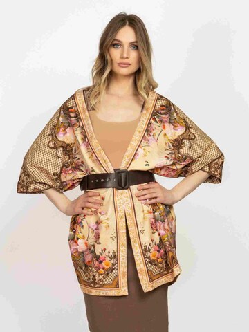 JIORO Oversized vest 'BAROQUE FLOWERS' in Gemengde kleuren: voorkant