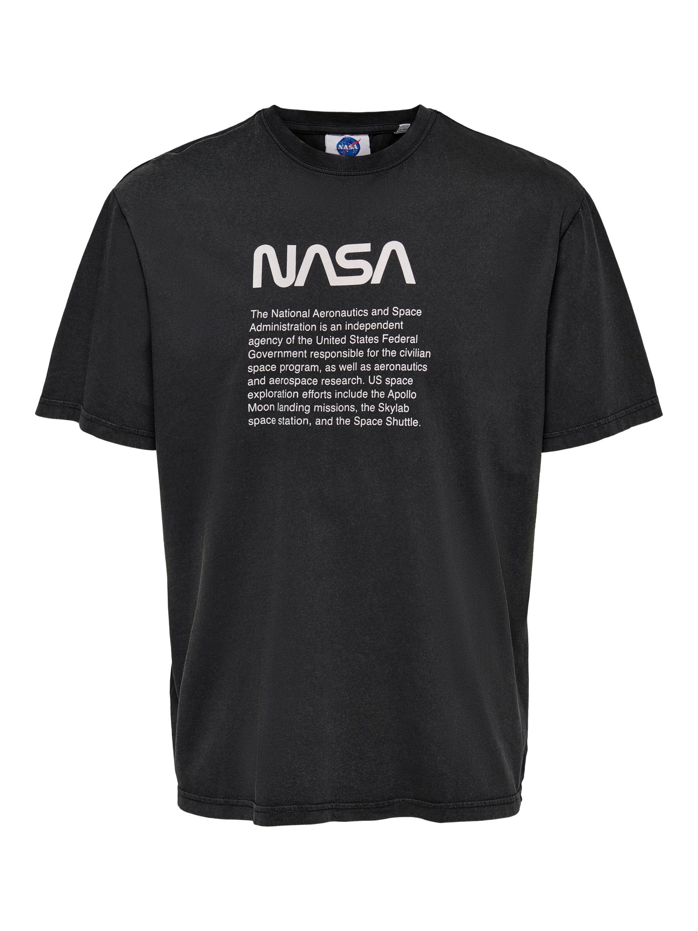 Männer Shirts Only & Sons T-Shirt 'NASA' in Schwarz - ZI58168