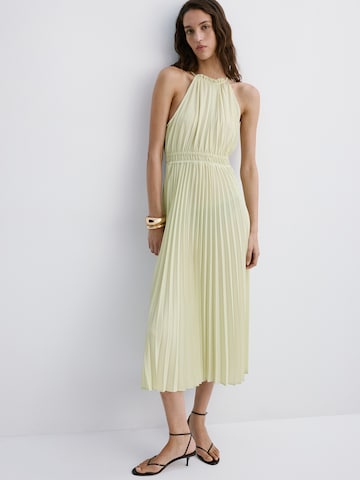 MANGO Cocktailjurk 'Bow' in Groen: voorkant