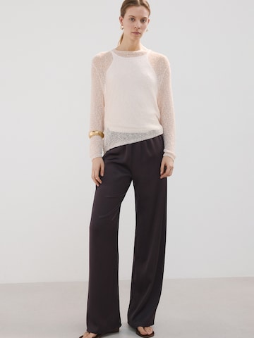 MANGO Wide leg Pants 'LENA' in Brown