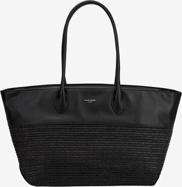 Borsa a spalla 'Borsa Shopper David Jones Bicolore Ecopelle e Tessuto Intrecciato' di David Jones in nero: frontale