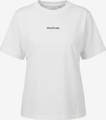 Kleinigkeit - Camiseta 'Auf Die 1' en blanco: frente