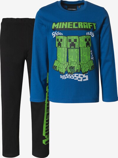 Minecraft Schlafanzug in blau / schwarz, Produktansicht