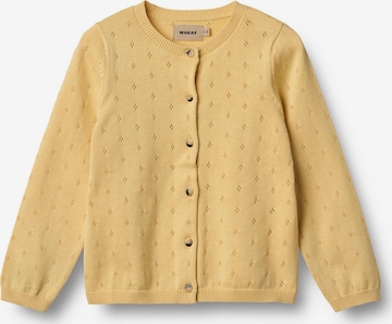 WHEAT Strickjacke 'Maia' (GOTS) in Gelb: Vorderseite