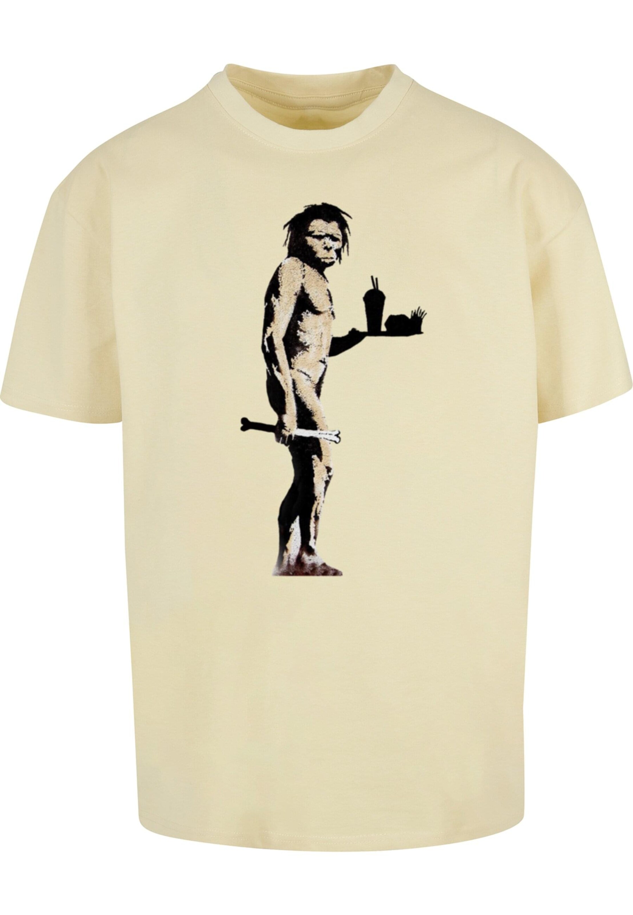 Merchcode Shirt 'Brandalised - Fast Food Apeman' in Geel: voorkant
