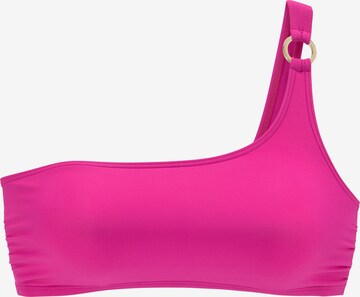 LASCANA - Soutien Bustier Top de biquíni em rosa: frente