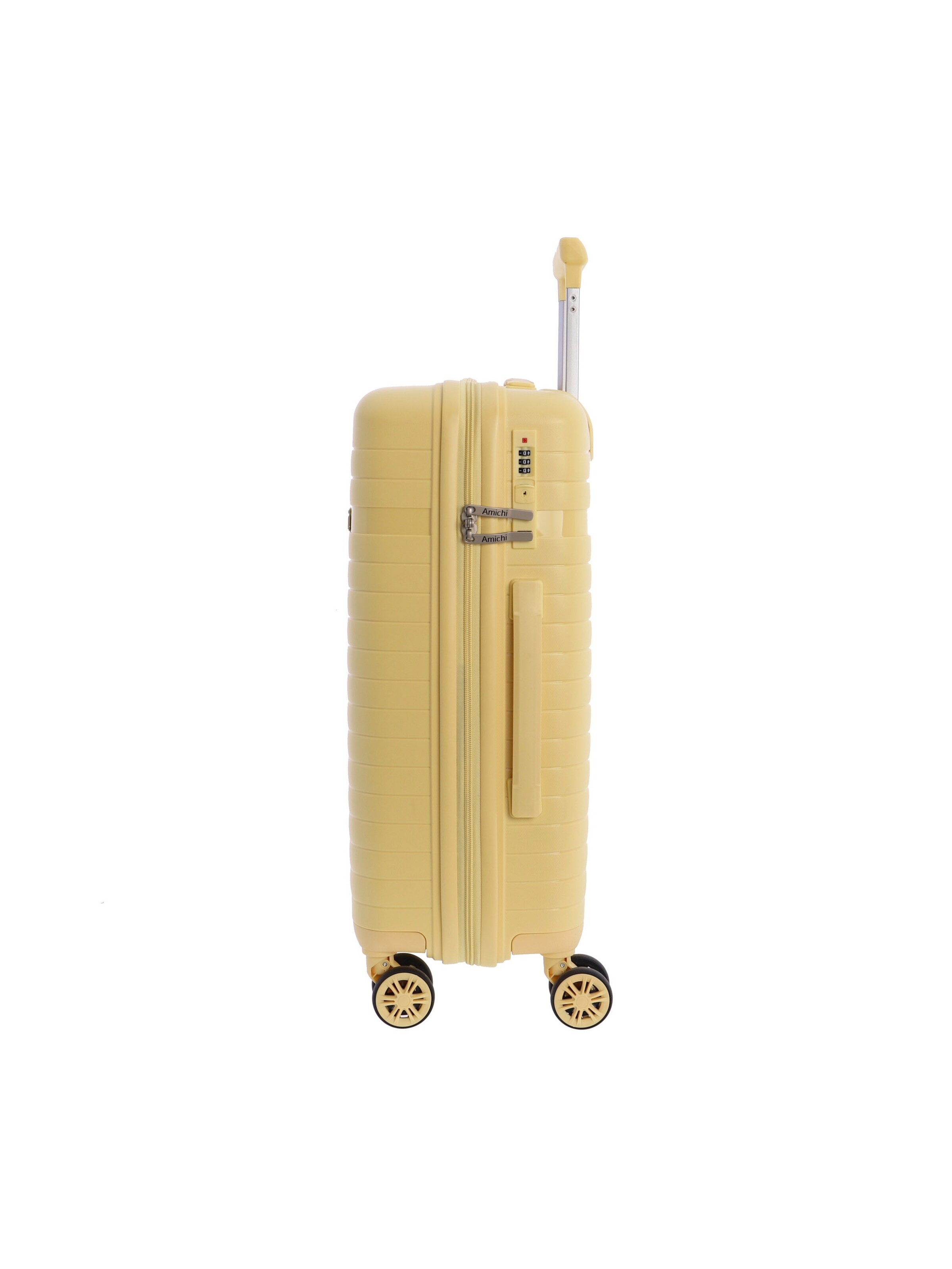 Amichi - Carrito 'AMICHI - Maleta Cabina 55x40x20- Maletas de Viaje - Maletas de Viaje Cabina Apta para Ryannair- Trolley Equipaje para Avion Resistente con 4 Ruedas de 360º y candado TSA' en amarillo