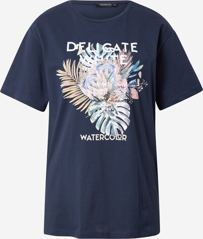Trendyol T-shirt en beige clair / bleu marine / bleu fumé / rose ancienne / blanc, Vue avec produit