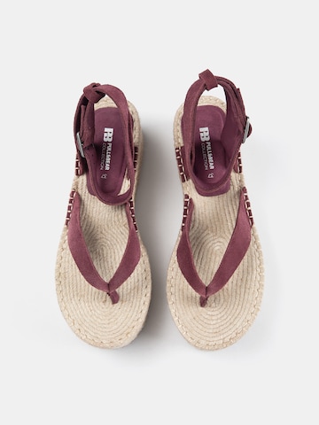 Pull&Bear T-Bar Sandals in Red