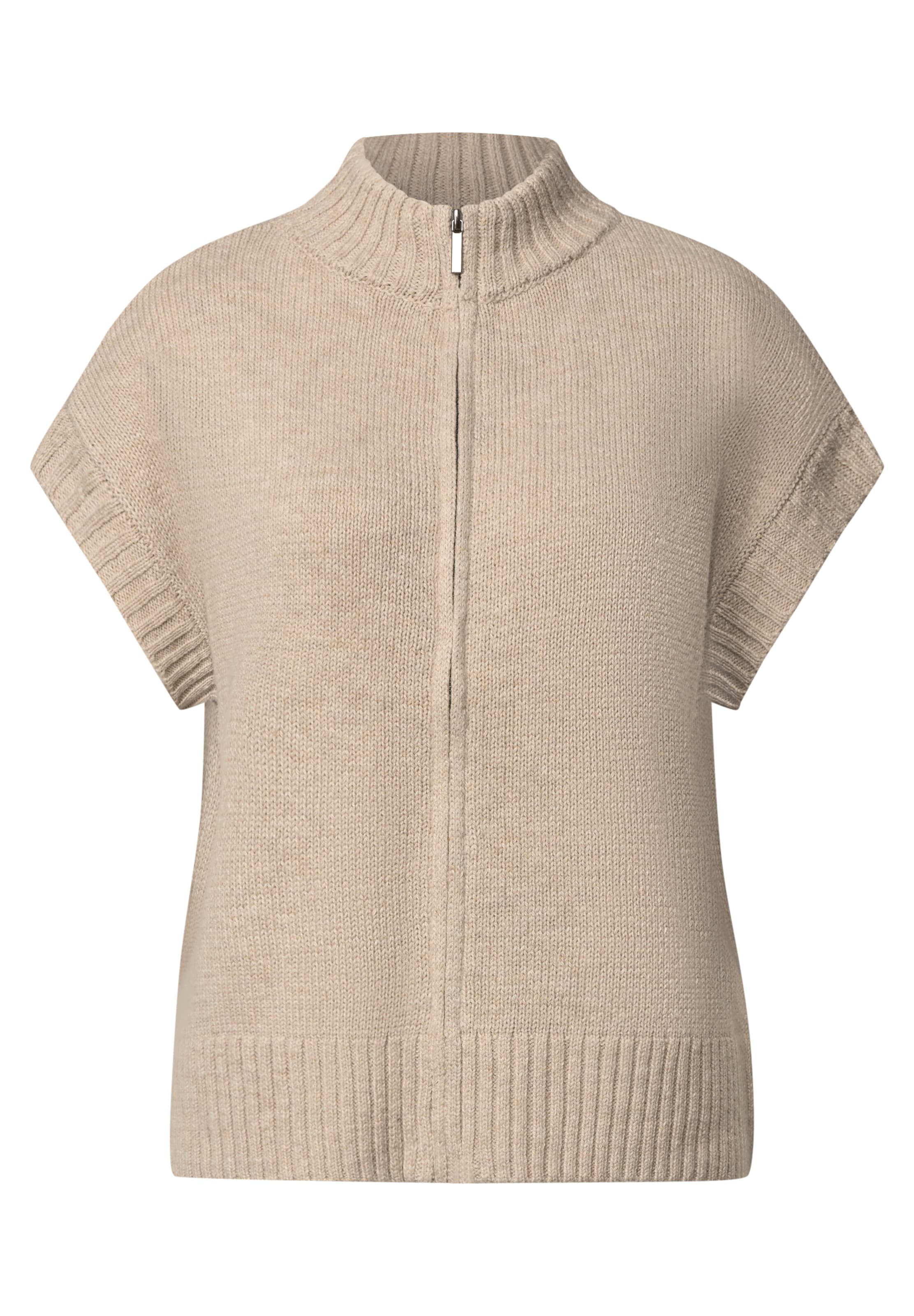 STREET ONE Knit Cardigan in Beige: front