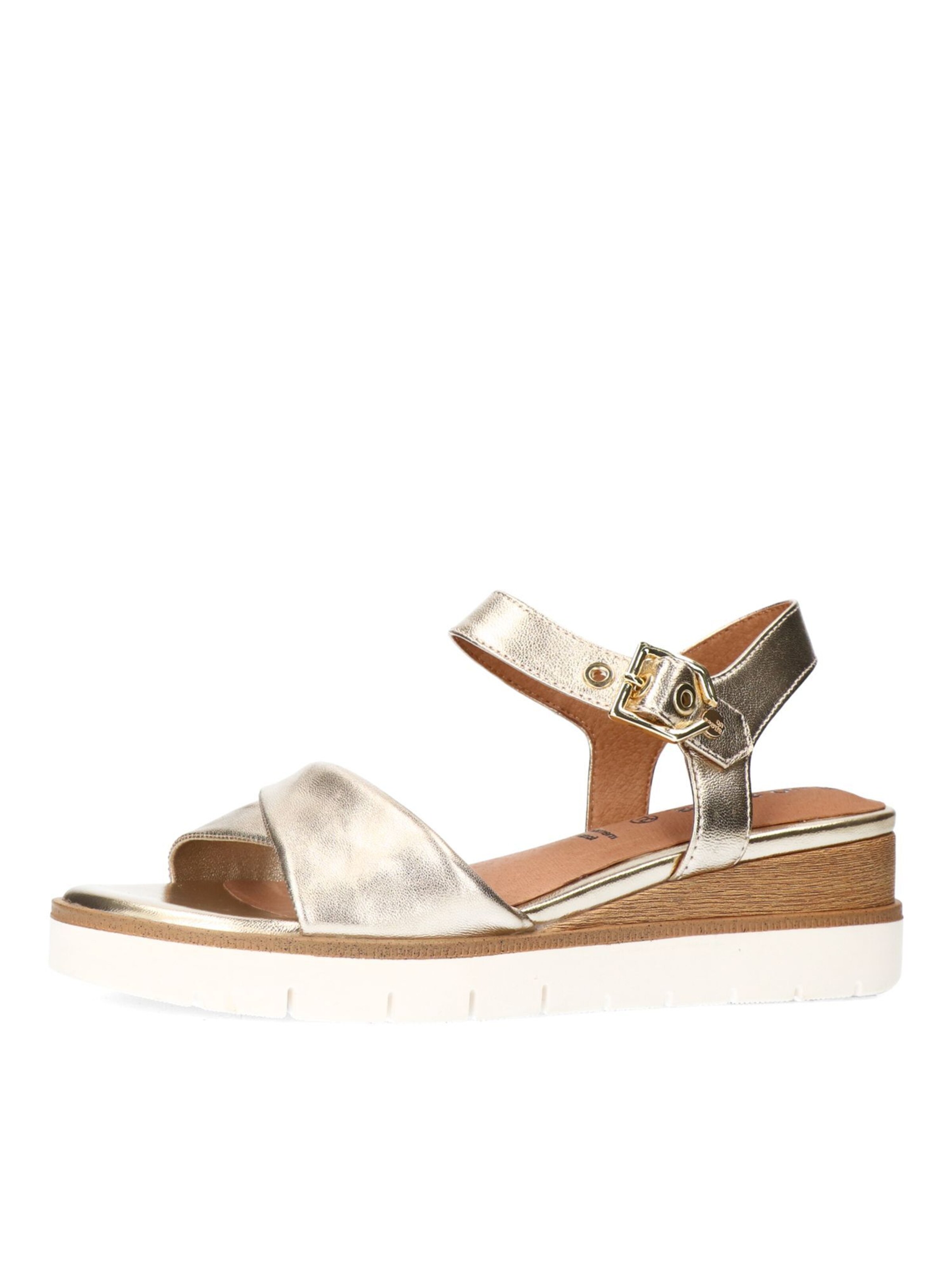 MANFIELD Sandale in gold, Produktansicht