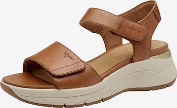 Sandales Tamaris en marron : devant