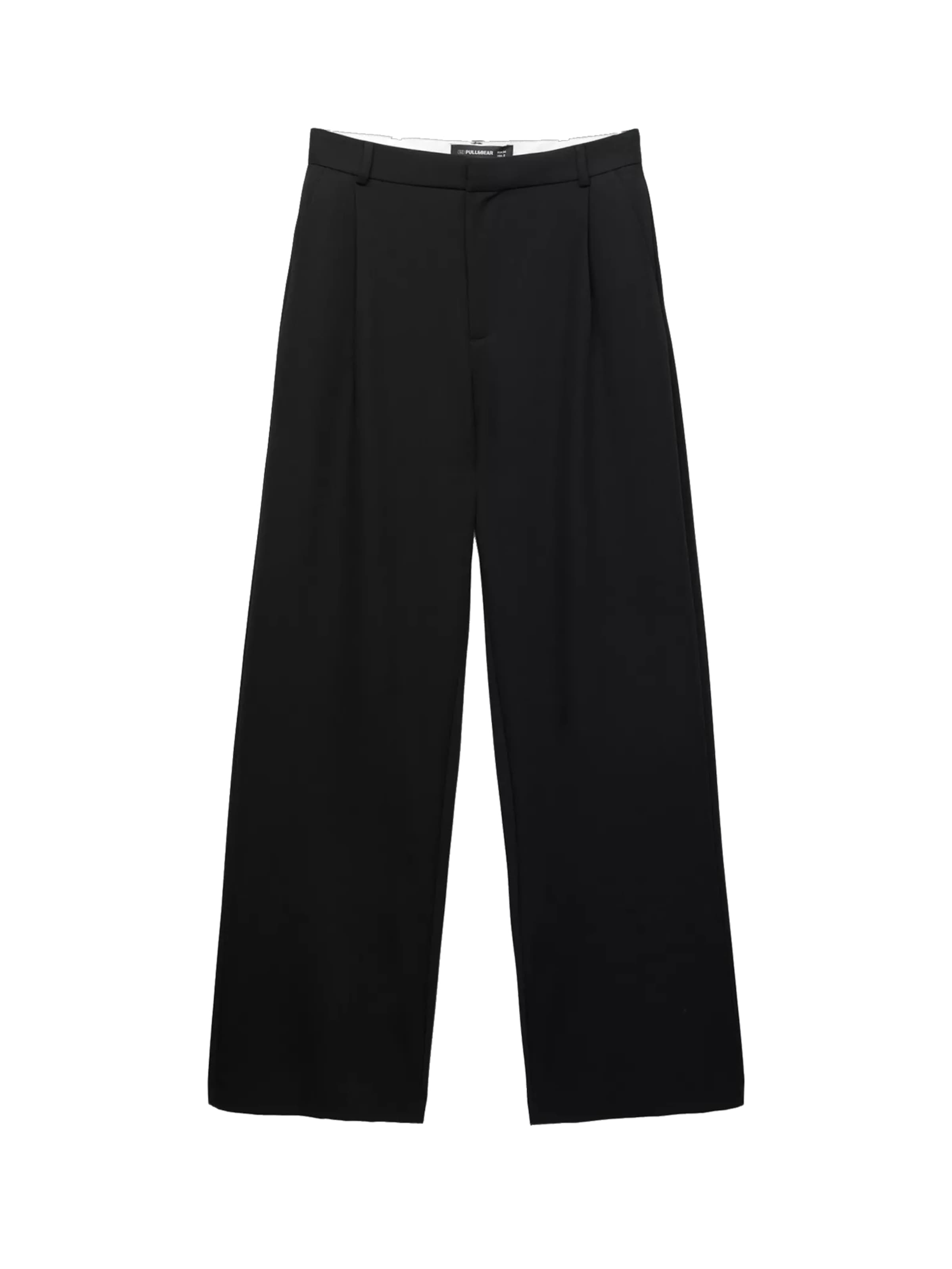 Pull&Bear Wide Leg Hose in Schwarz: Vorderseite