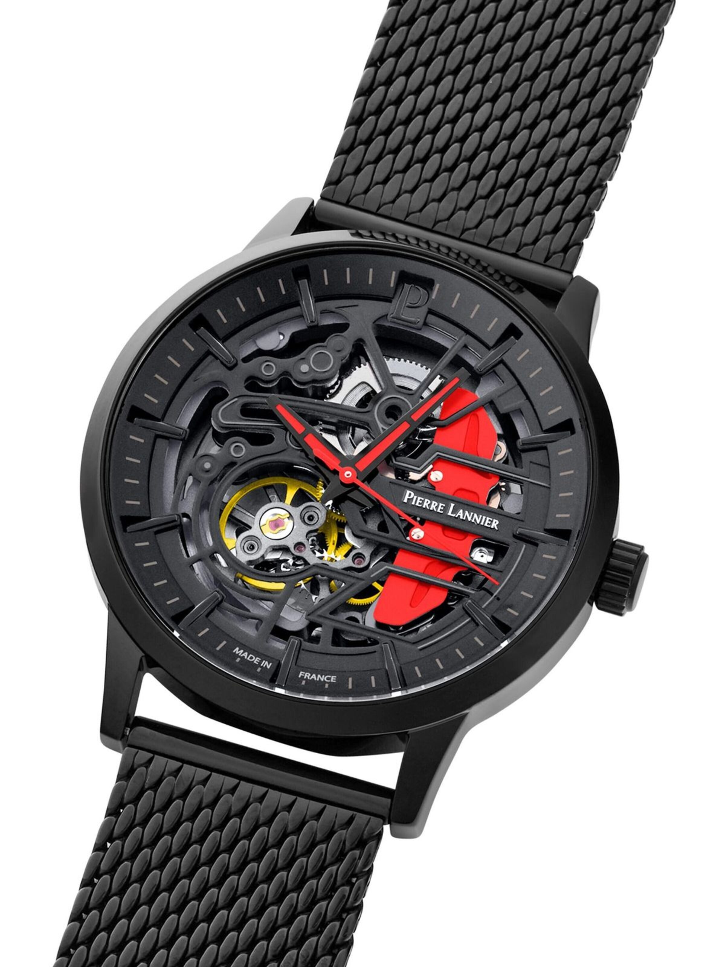 Pierre Lannier Analoog horloge 'Automatic watch Paddock' in Zwart