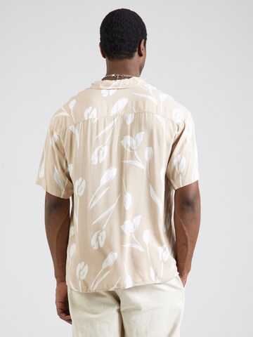 JACK & JONES Comfort fit Overhemd 'JJEJeff Charge' in Beige