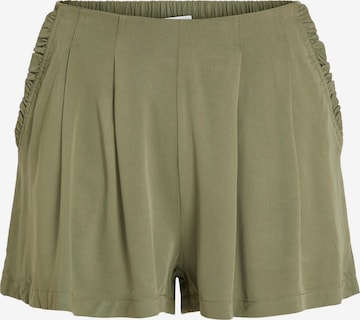 VILA Loose fit Pleat-Front Pants 'Sedona' in Green: front