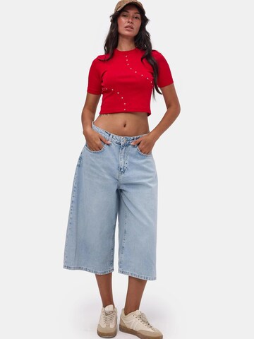 IT'S BASIC Baggy Jeans 'BAGGY BERMUDA SHORT'‌‌‌ in Blau: Vorderseite