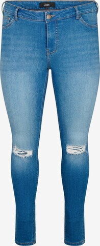 Zizzi Slimfit Jeans 'SANNA FIT' in Blau: predná strana