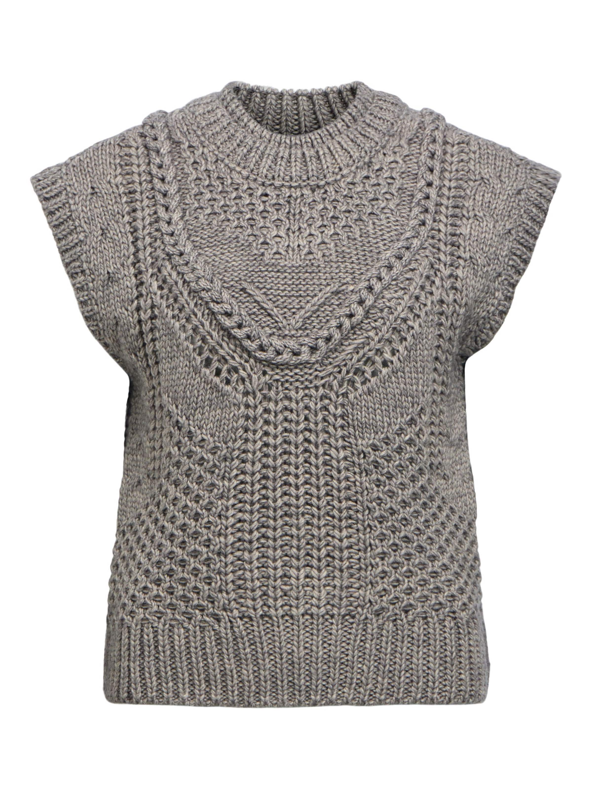 OBJECT - Chaleco de punto en gris: frente