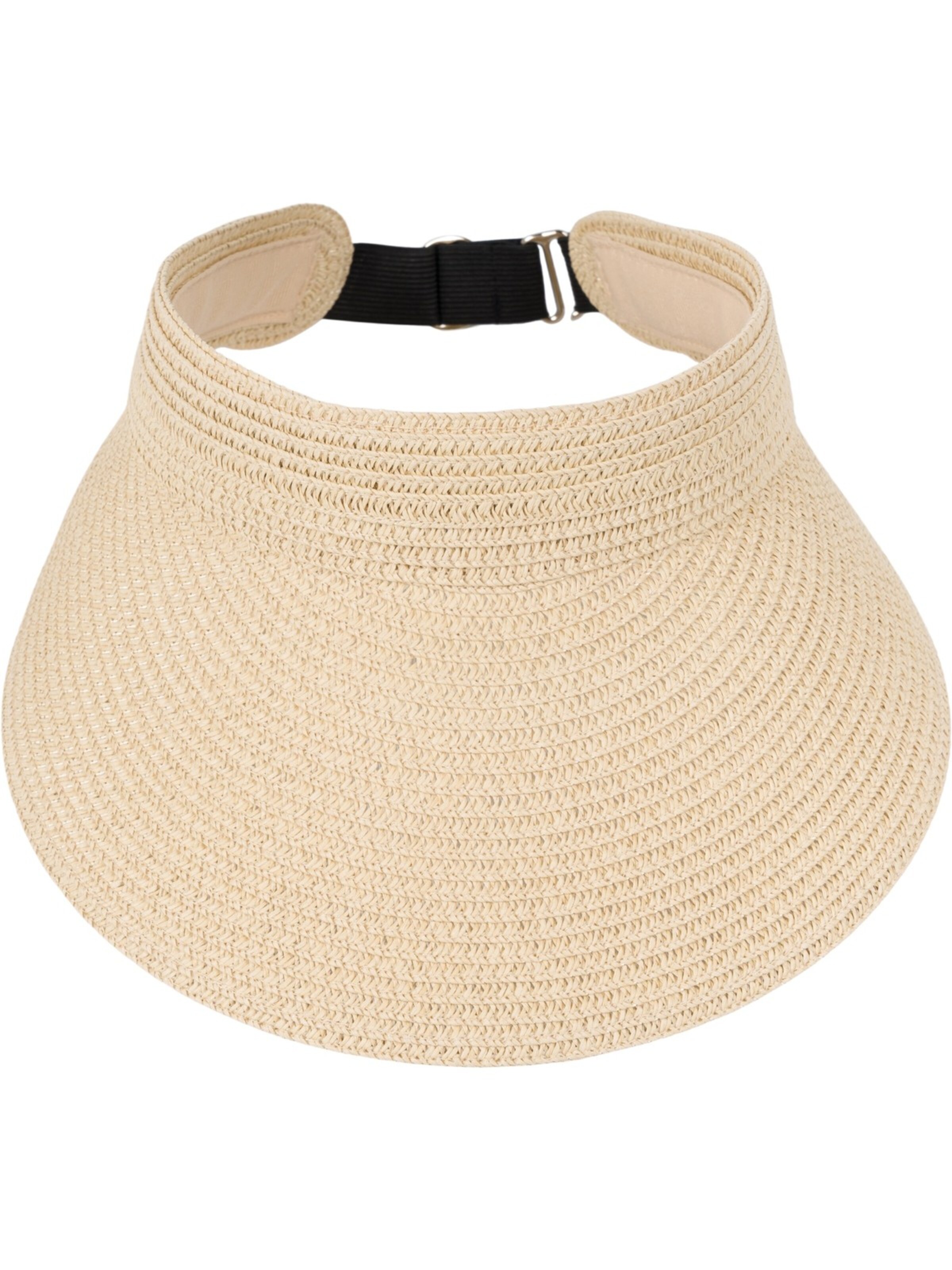 styleBREAKER Cap 'Papierstroh Visor Cap Einfarbig' in Beige